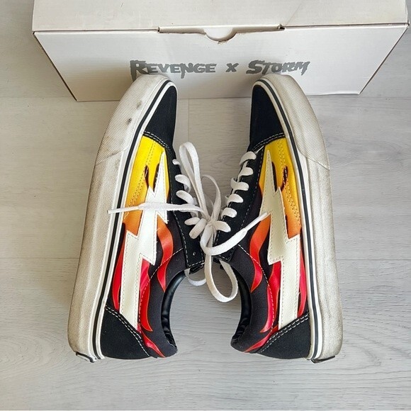 Revenge X Storm Old Skool Flame Low Top Sneakers Black - Picture 13 of 13